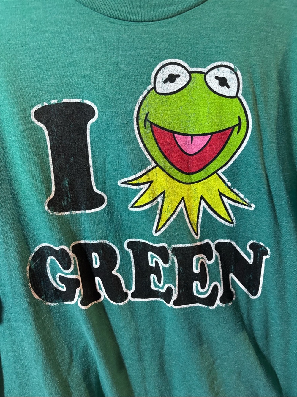 Disney XXL The Muppets Kermit the Frog I Love Green T-shirt